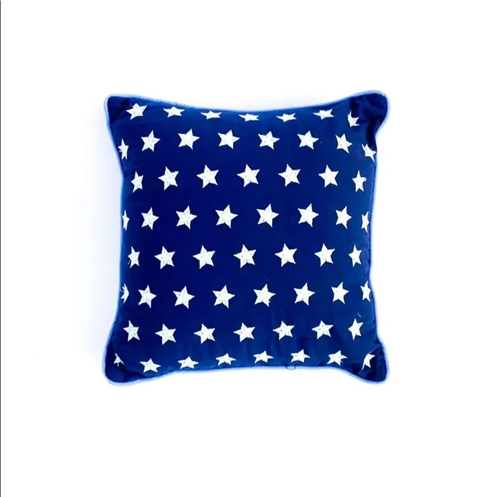 July 4th Independence Day Embroidered Stars Pillow